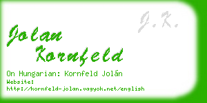 jolan kornfeld business card