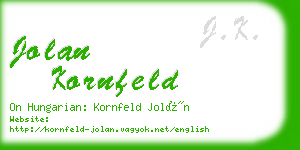 jolan kornfeld business card